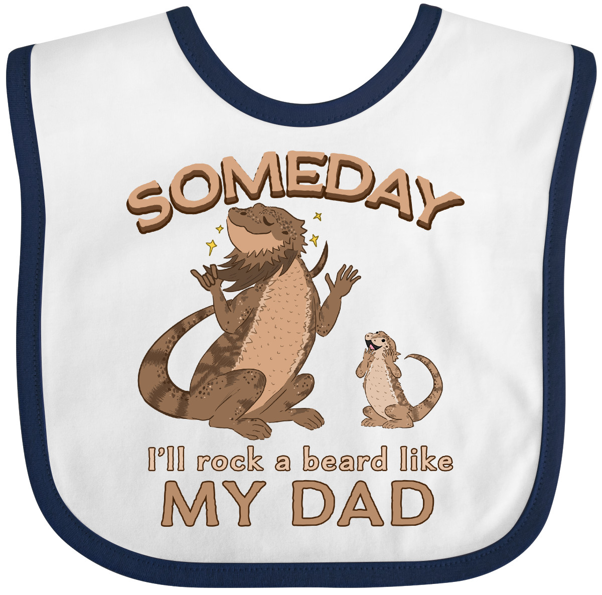 Inktastic Someday I'll Rock A Beard Like My Dad-Bearded Dragons Baby Bib Bearded - Picture 7 of 10