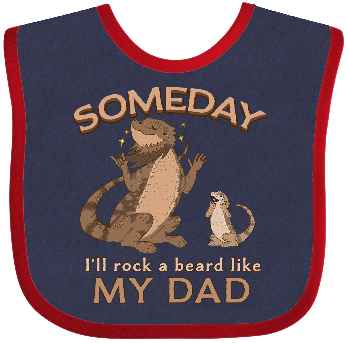 Inktastic Someday I'll Rock A Beard Like My Dad-Bearded Dragons Baby Bib Bearded - Picture 5 of 12