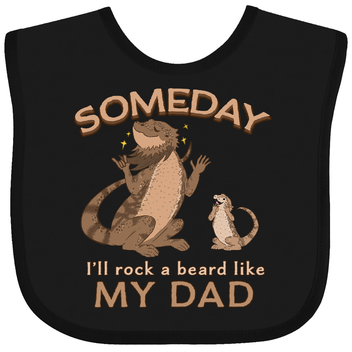 Inktastic Someday I'll Rock A Beard Like My Dad-Bearded Dragons Baby Bib Bearded - Picture 2 of 12