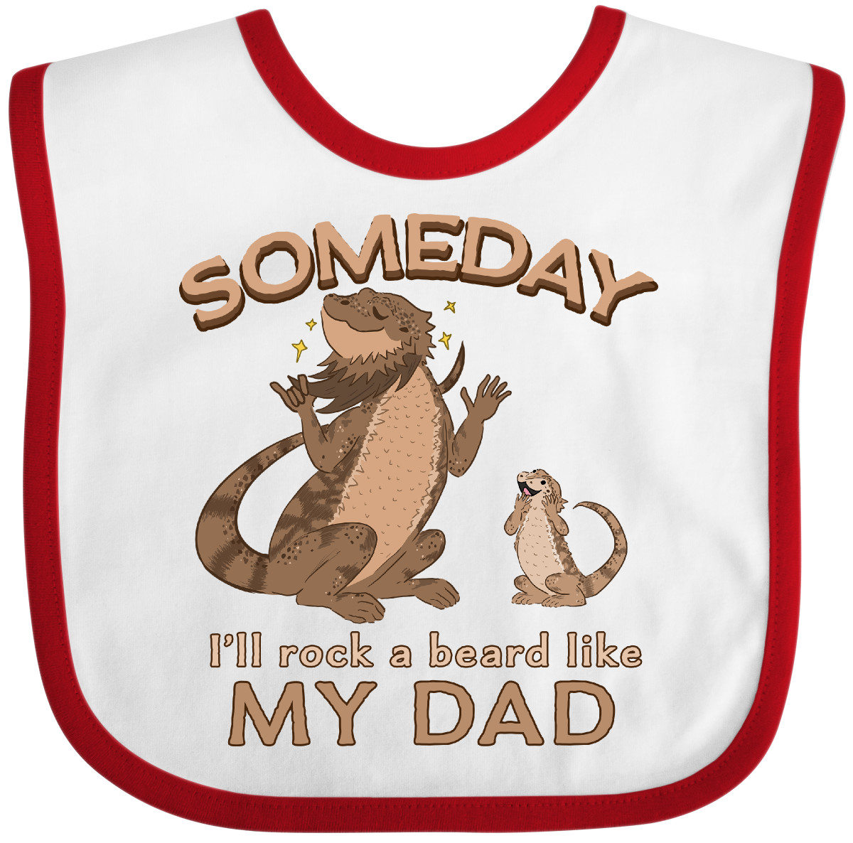 Inktastic Someday I'll Rock A Beard Like My Dad-Bearded Dragons Baby Bib Bearded - Picture 9 of 10