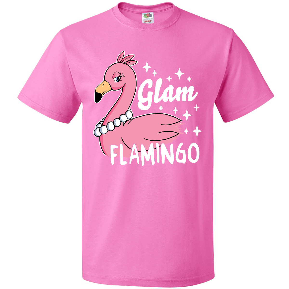 Inktastic Glam Pink Flamingo With Pearls T-Shirt Animals I Lover Glamorous Fun - Picture 2 of 11