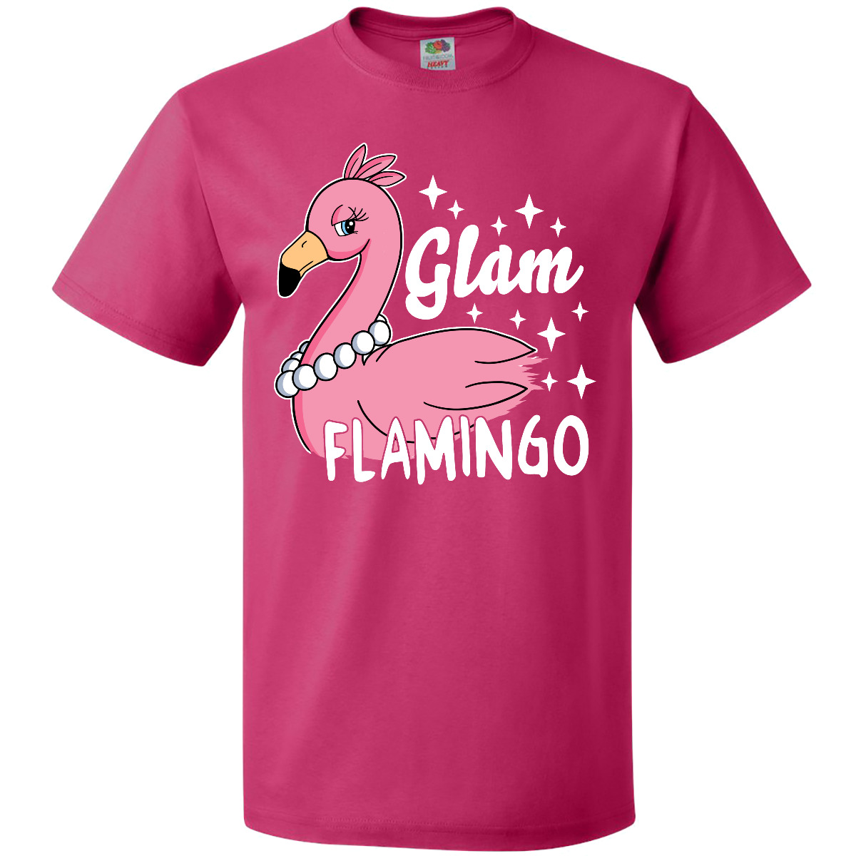Inktastic Glam Pink Flamingo With Pearls T-Shirt Animals I Lover Glamorous Fun - Picture 3 of 11
