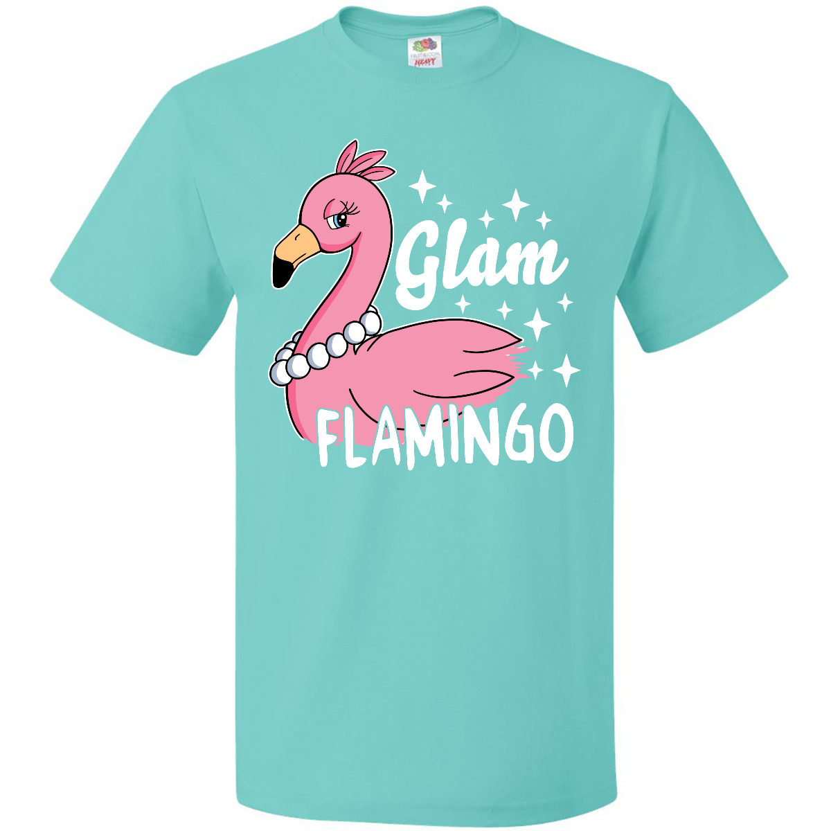 Inktastic Glam Pink Flamingo With Pearls T-Shirt Animals I Lover Glamorous Fun - Picture 10 of 11