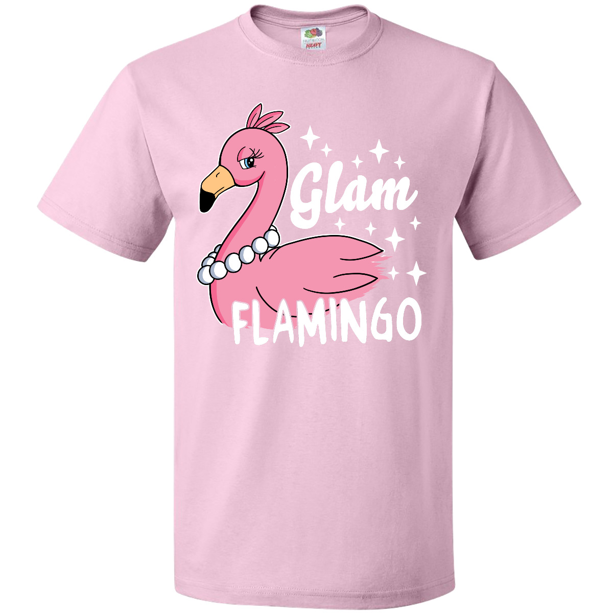 Inktastic Glam Pink Flamingo With Pearls T-Shirt Animals I Lover Glamorous Fun - Picture 7 of 11