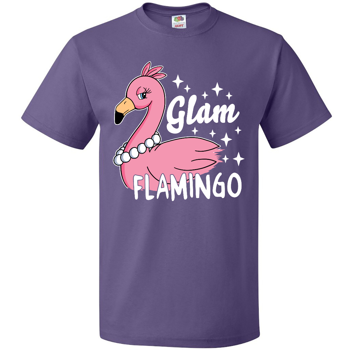 Inktastic Glam Pink Flamingo With Pearls T-Shirt Animals I Lover Glamorous Fun - Picture 8 of 11