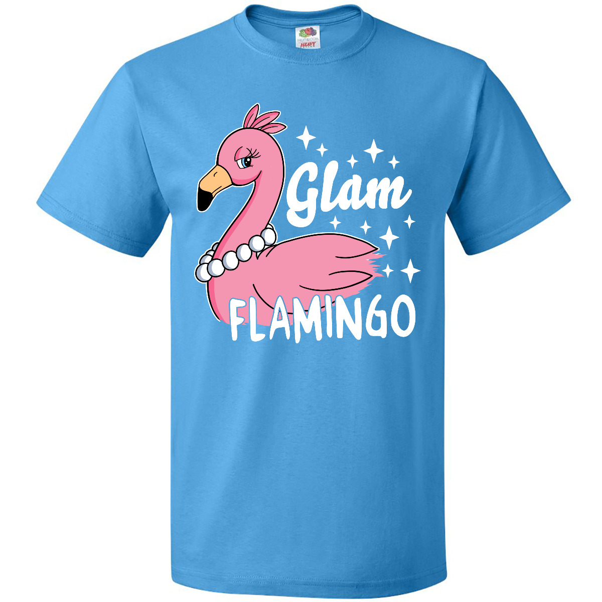 Inktastic Glam Pink Flamingo With Pearls T-Shirt Animals I Lover Glamorous Fun - Picture 6 of 11