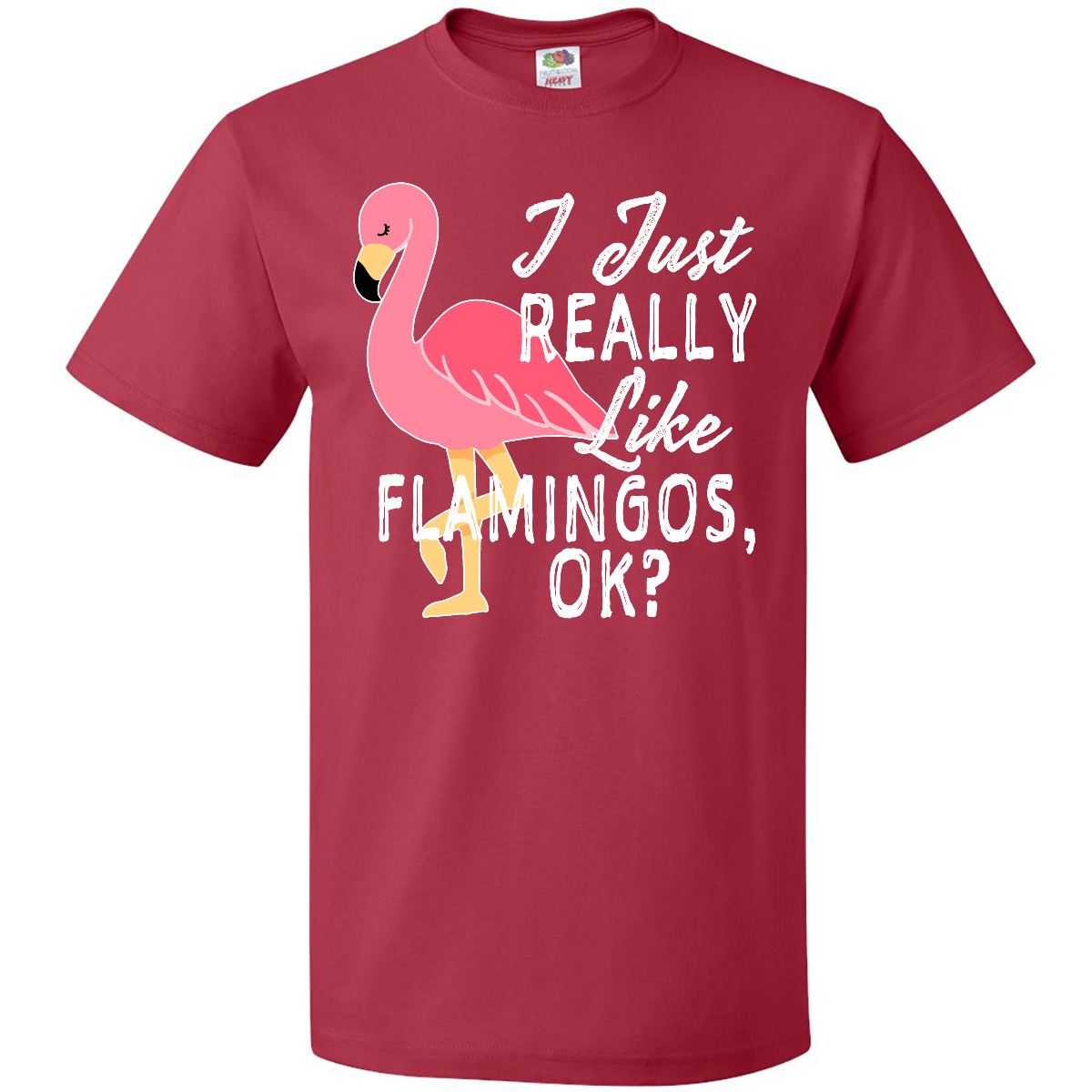Camiseta Inktastic I Just Really Like Flamingos Ok With Pink Flamingo Animales - Imagen 10 de 12