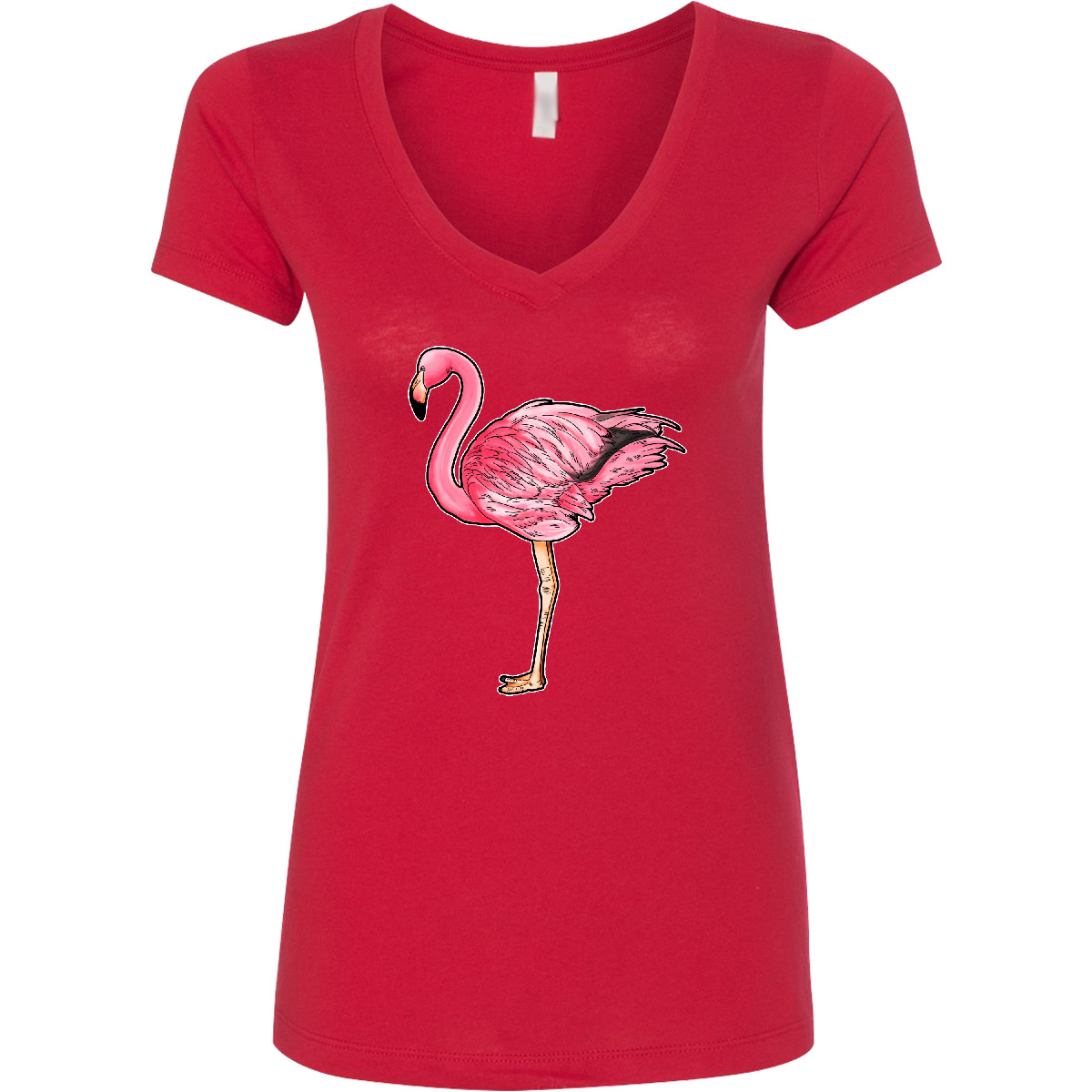 Inktastic Pink Flamingo Women’s V-Neck T-Shirt Animals Flamingos Animal Bird For