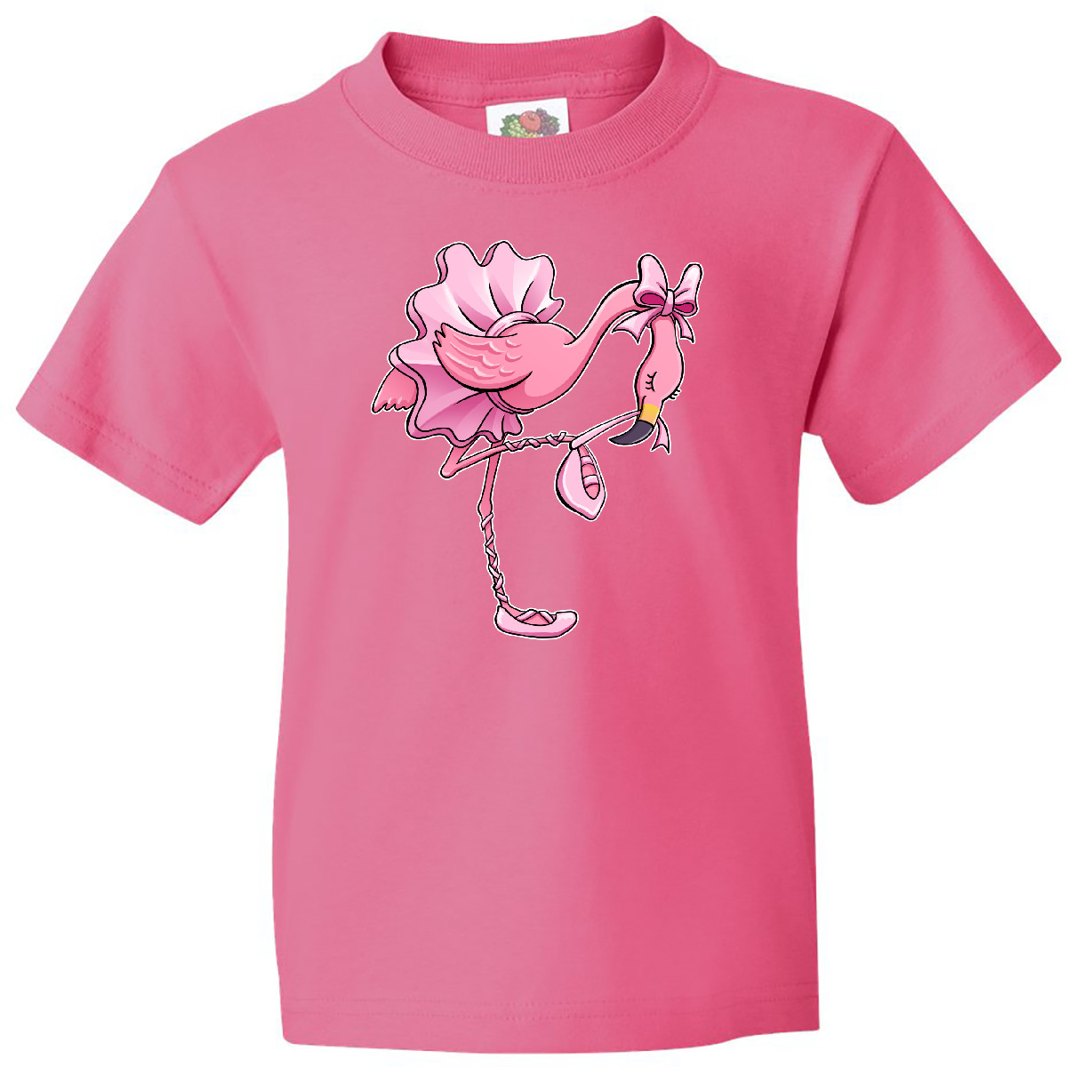 Inktastic Flamingo Ballerina In Tutu And Ballet Toe Shoes Youth T-Shirt Bird Bow - Picture 7 of 9