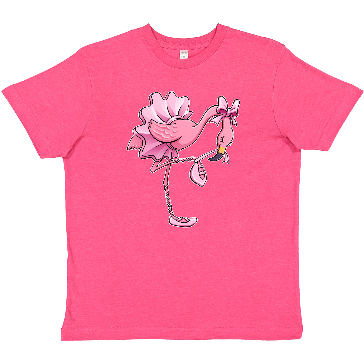 Inktastic Flamingo Ballerina In Tutu And Ballet Toe Shoes Youth T-Shirt Bird Bow - Picture 9 of 9