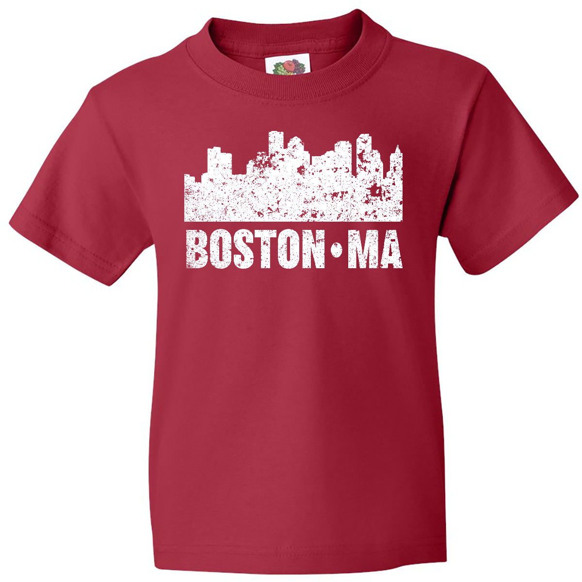 Inktastic Boston Massachusetts City Skyline With Grunge Youth T-Shirt Skylines - Picture 7 of 10