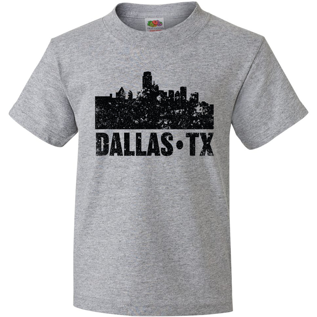 Inktastic Dallas Texas City Skyline With Grunge Youth T-Shirt Skylines Vacation - Picture 3 of 9