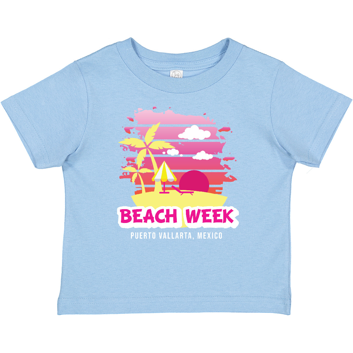 Inktastic Beach Week Puerto Vallarta Mexico With Palm Trees Baby T-Shirt Summer - Picture 3 of 6