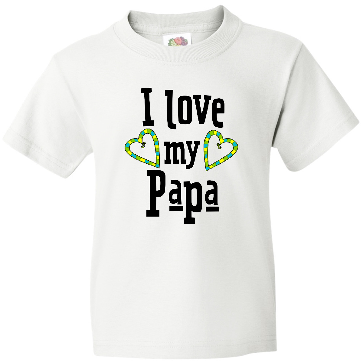 Inktastic I Love My Papa- Hearts Youth T-Shirt Fathers Kids Dad Daddy Father Tee - Picture 8 of 8