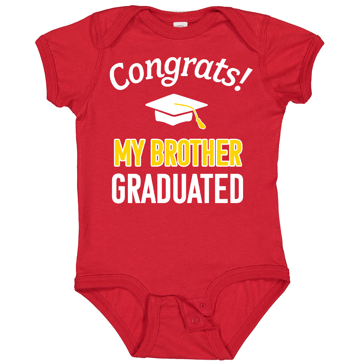 Inktastic Congrats! My Brother Graduated With Cap Baby Bodysuit School Sibling - Picture 9 of 10