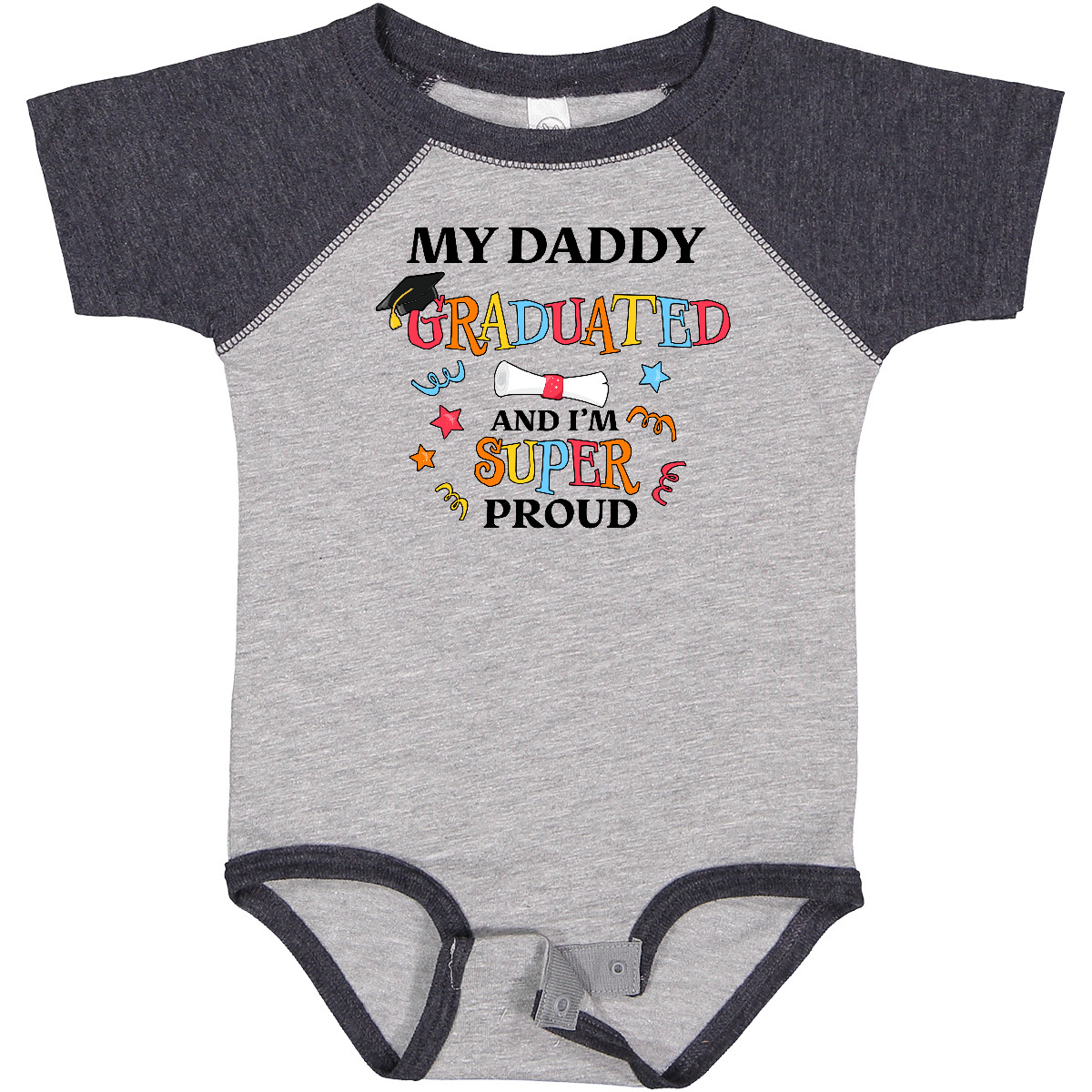 Inktastic My Daddy Graduated And I'm Super Proud Baby Bodysuit School Dad Father - Picture 5 of 9