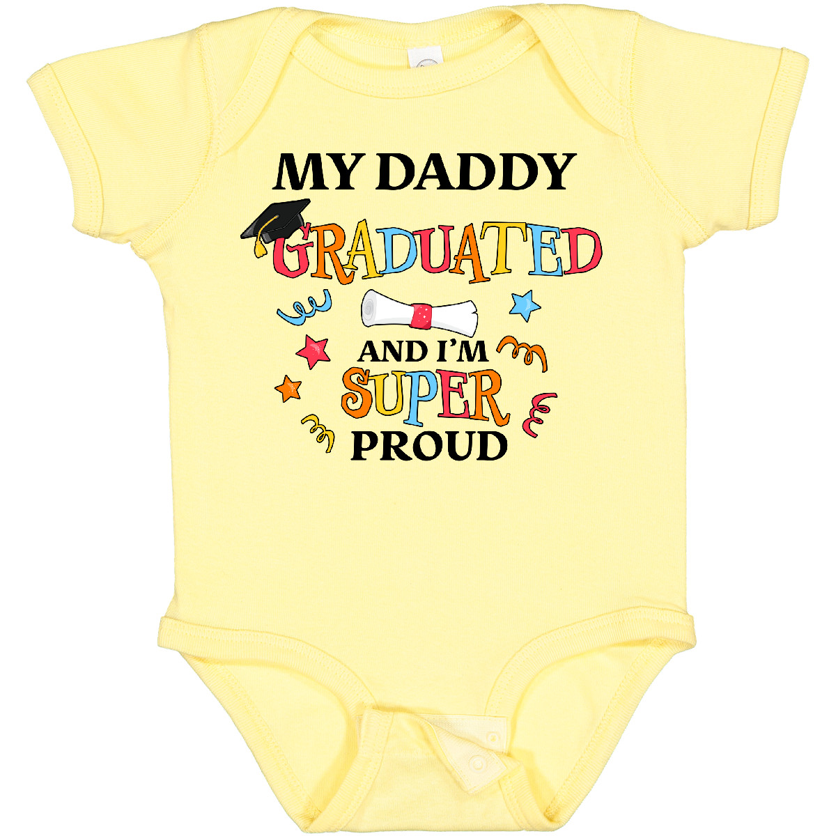 Inktastic My Daddy Graduated And I'm Super Proud Baby Bodysuit School Dad Father - Picture 2 of 9