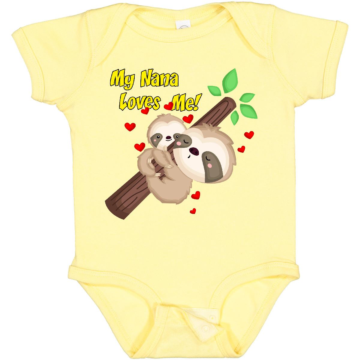 Inktastic My Nana Loves Me Infant Creeper Sloth Cute One-piece - Picture 2 of 10
