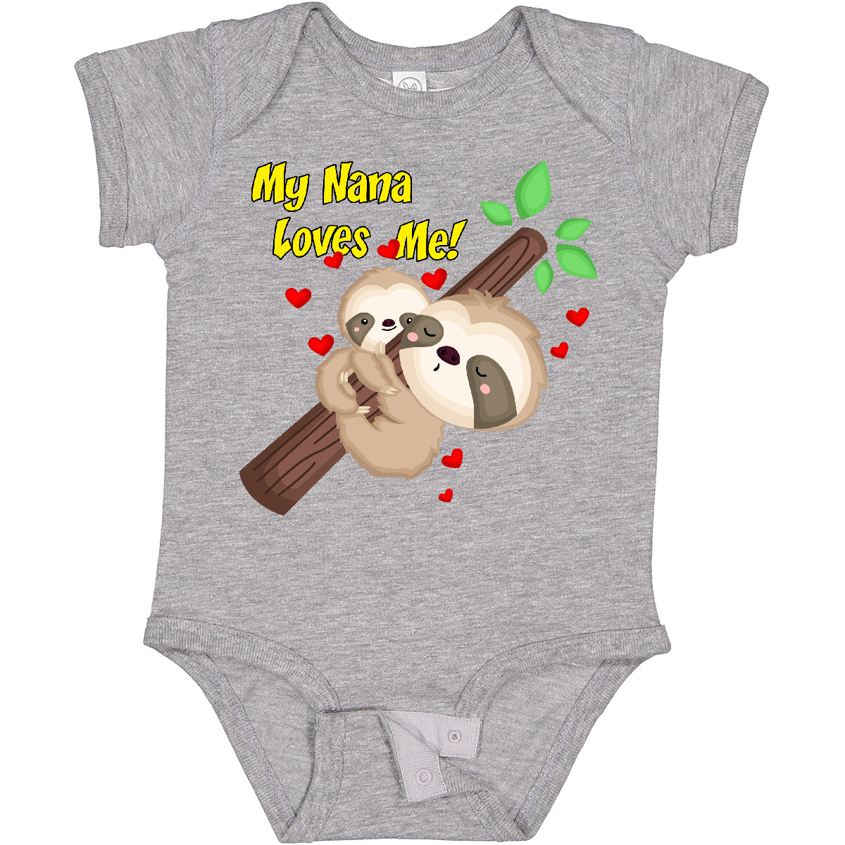 Inktastic My Nana Loves Me Infant Creeper Sloth Cute One-piece - Picture 4 of 10