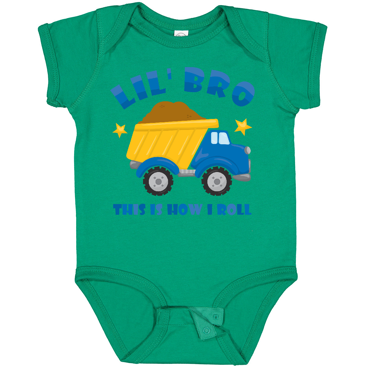 Inktastic Dump Truck Little Bro Baby Bodysuit Brother Big Construction This Is I - Picture 5 of 10