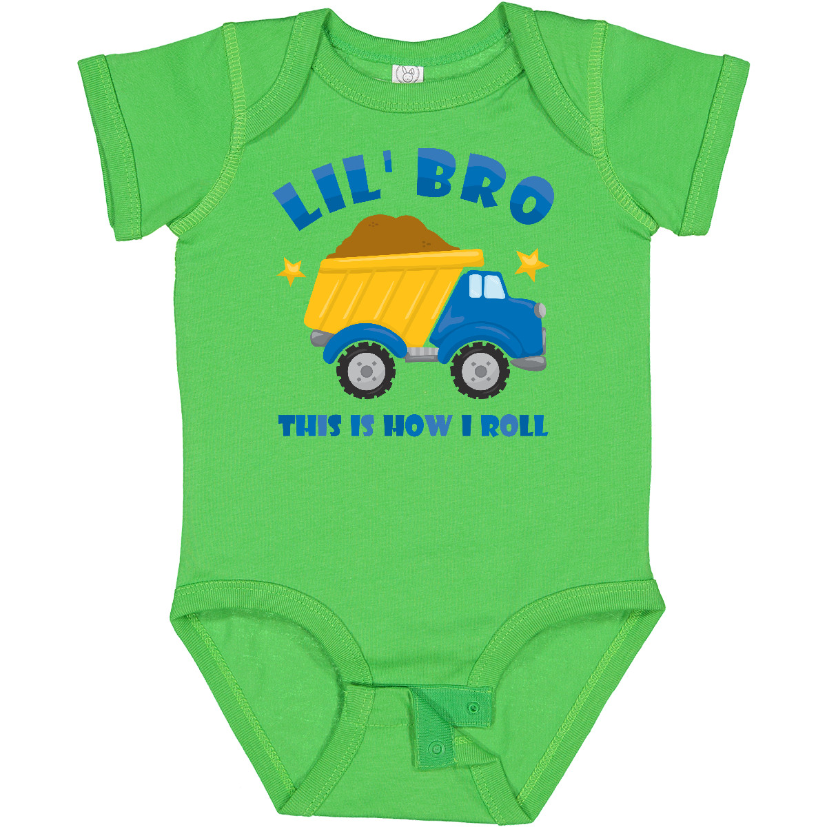 Inktastic Dump Truck Little Bro Baby Bodysuit Brother Big Construction This Is I - Picture 2 of 10