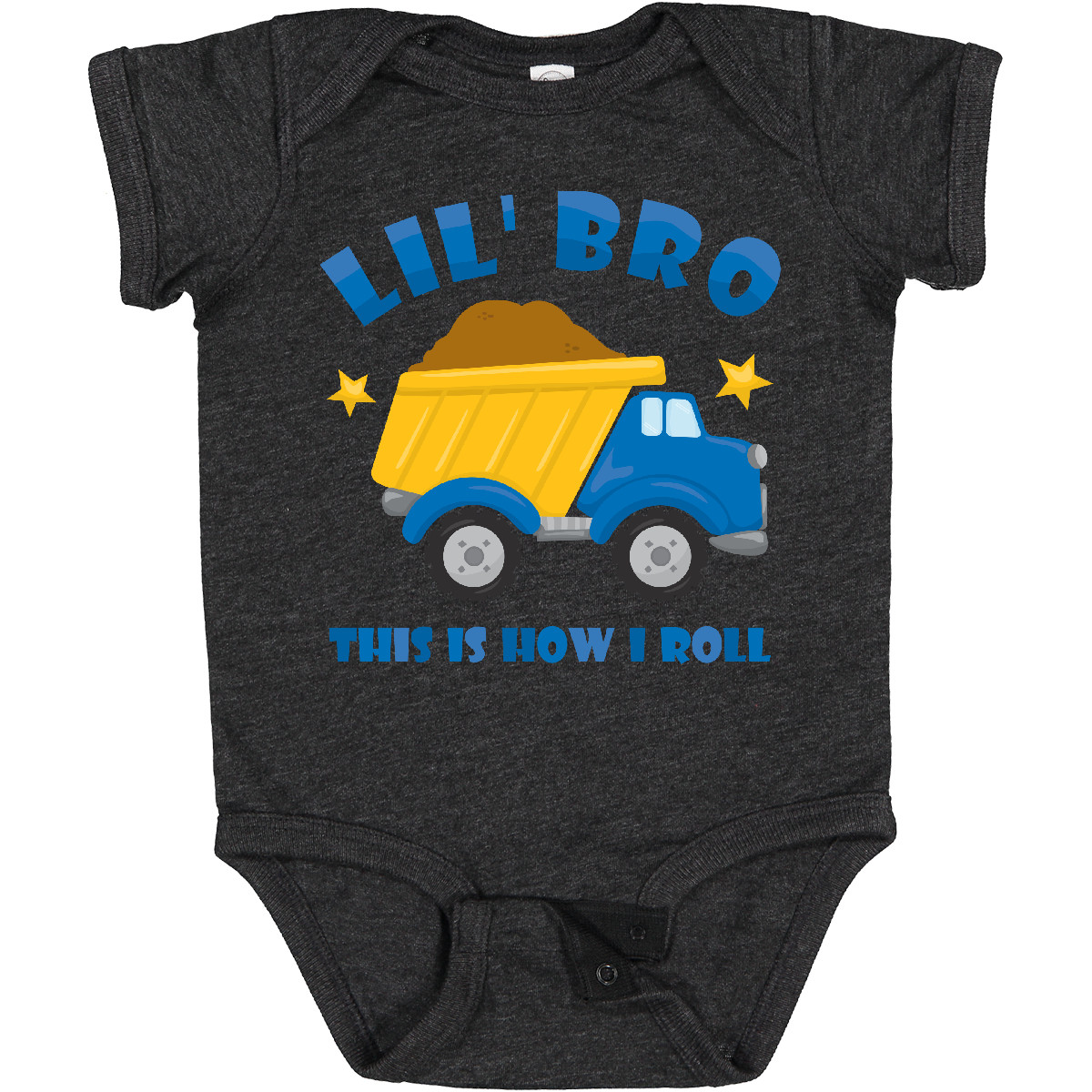 Inktastic Dump Truck Little Bro Baby Bodysuit Brother Big Construction This Is I - Picture 8 of 10