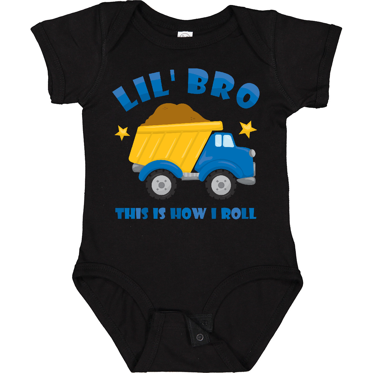 Inktastic Dump Truck Little Bro Baby Bodysuit Brother Big Construction This Is I - Picture 3 of 10