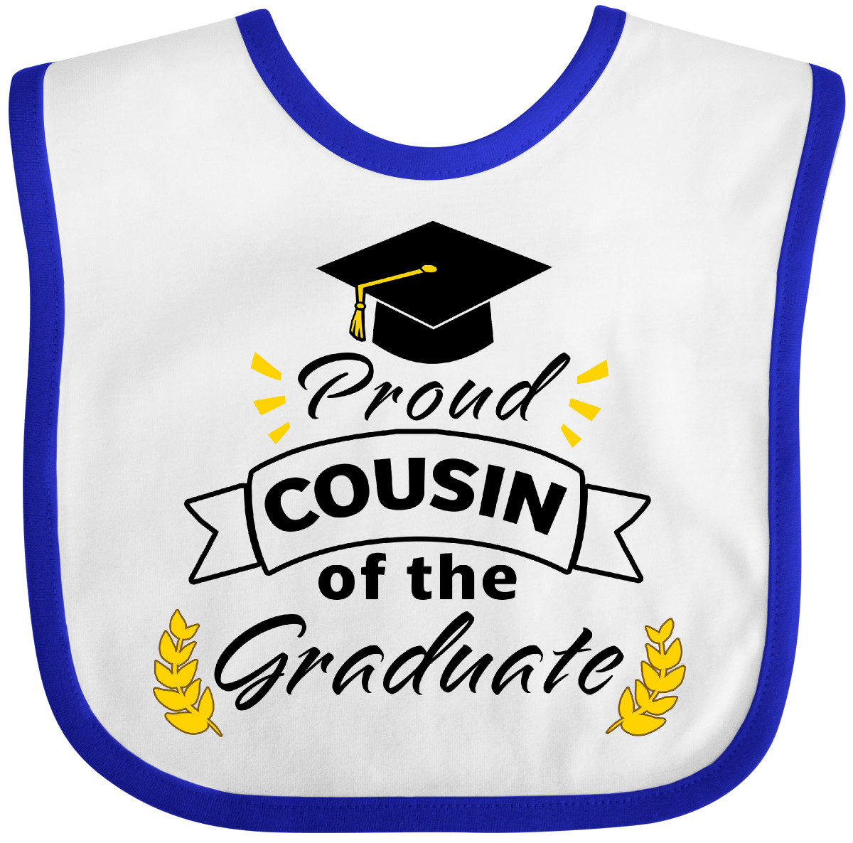 Inktastic Proud Cousin Of The Graduate-Family Graduation Baby Bib Day Graduate - Foto 11 di 11