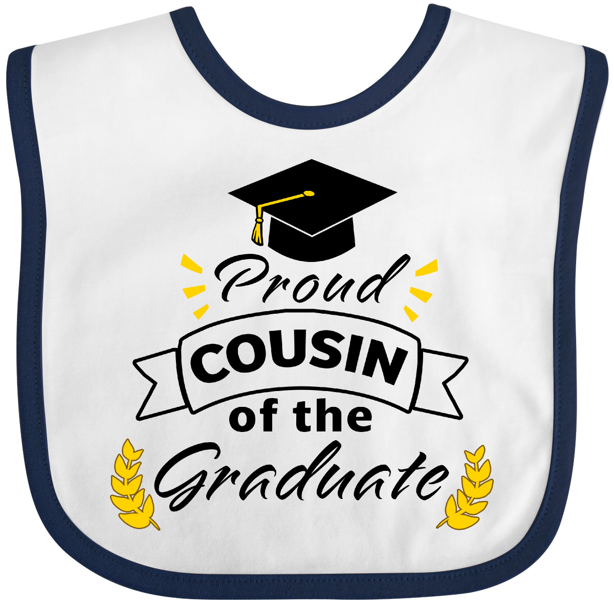 Inktastic Proud Cousin Of The Graduate-Family Graduation Baby Bib Day Graduate - Foto 8 di 11