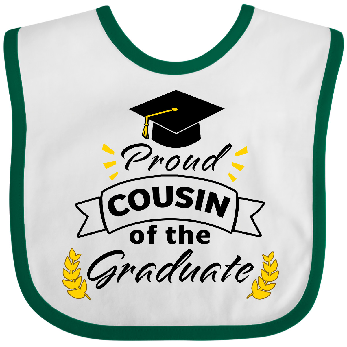 Inktastic Proud Cousin Of The Graduate-Family Graduation Baby Bib Day Graduate - Foto 7 di 11