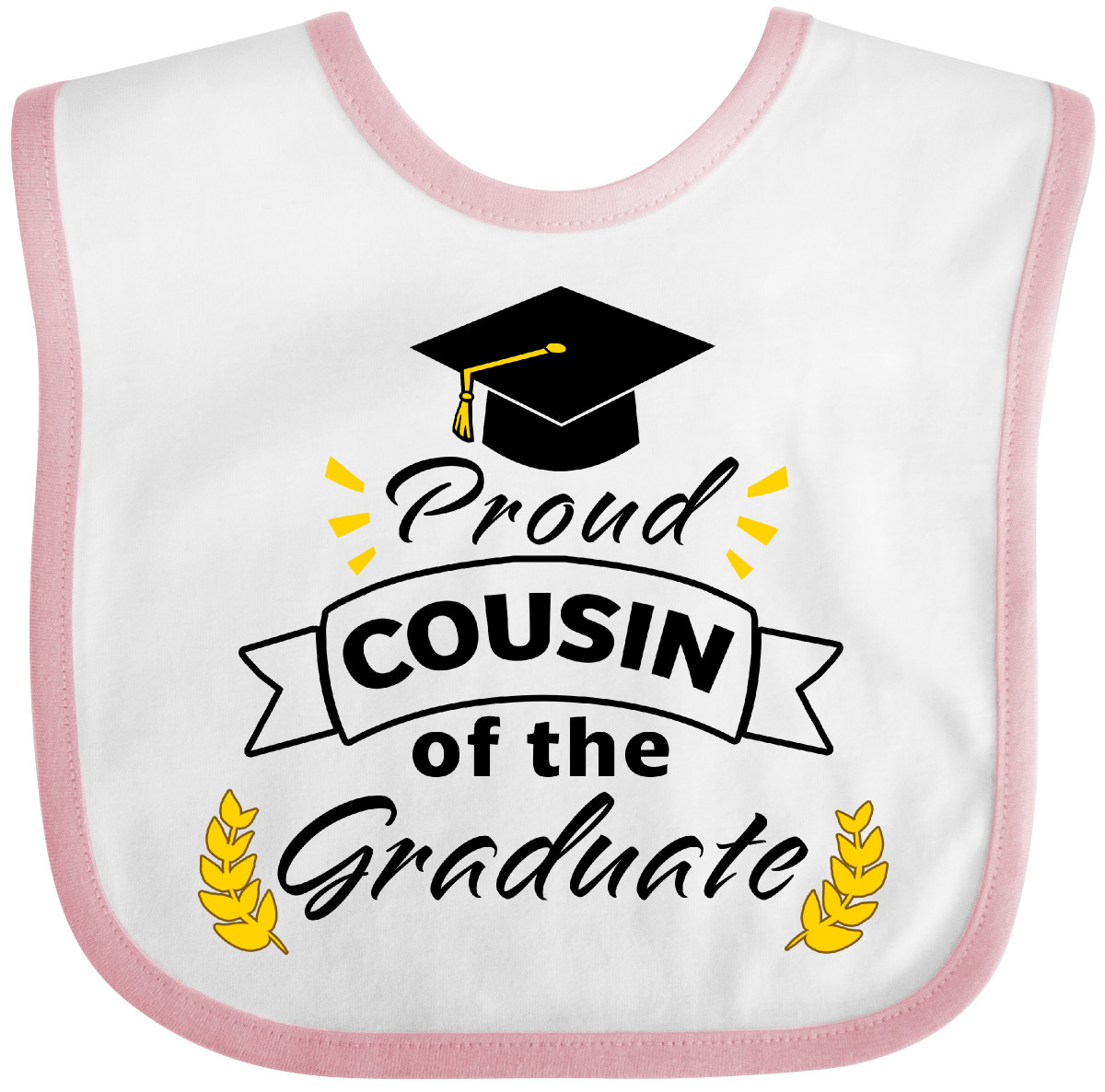 Inktastic Proud Cousin Of The Graduate-Family Graduation Baby Bib Day Graduate - Foto 9 di 11