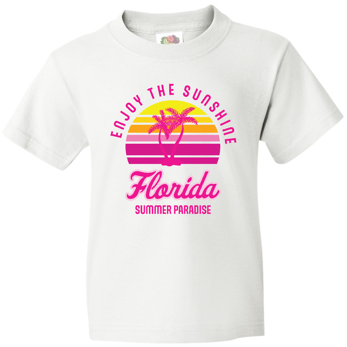 Inktastic Enjoy The Sunshine Florida Summer Paradise Youth T-Shirt Palm Trees - Picture 7 of 7