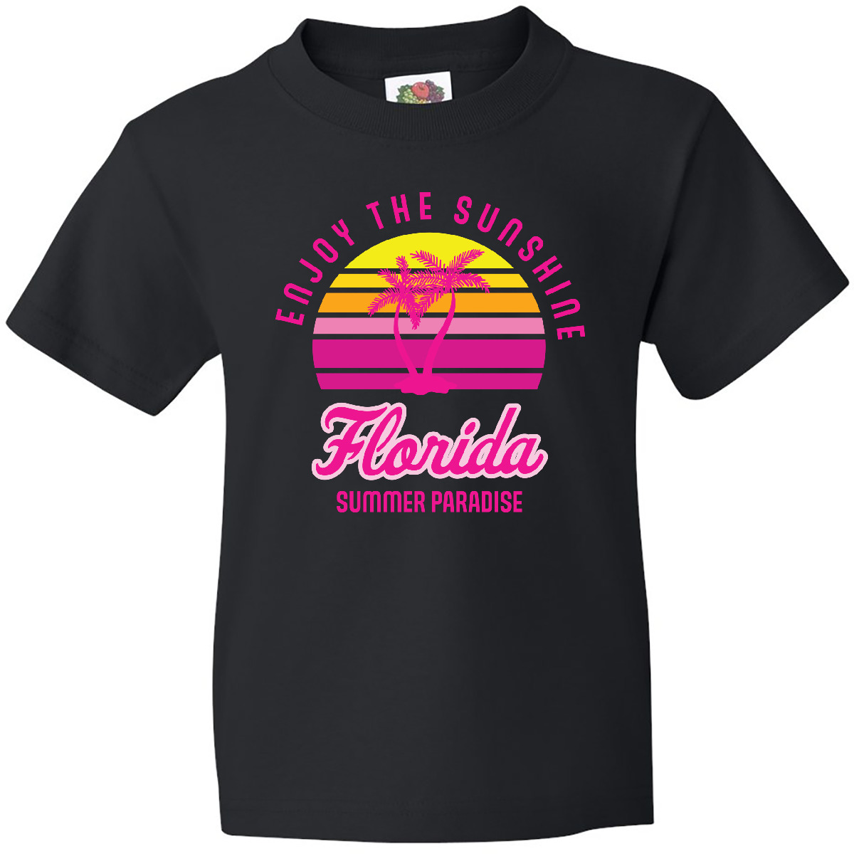 Inktastic Enjoy The Sunshine Florida Summer Paradise Youth T-Shirt Palm Trees - Picture 2 of 7