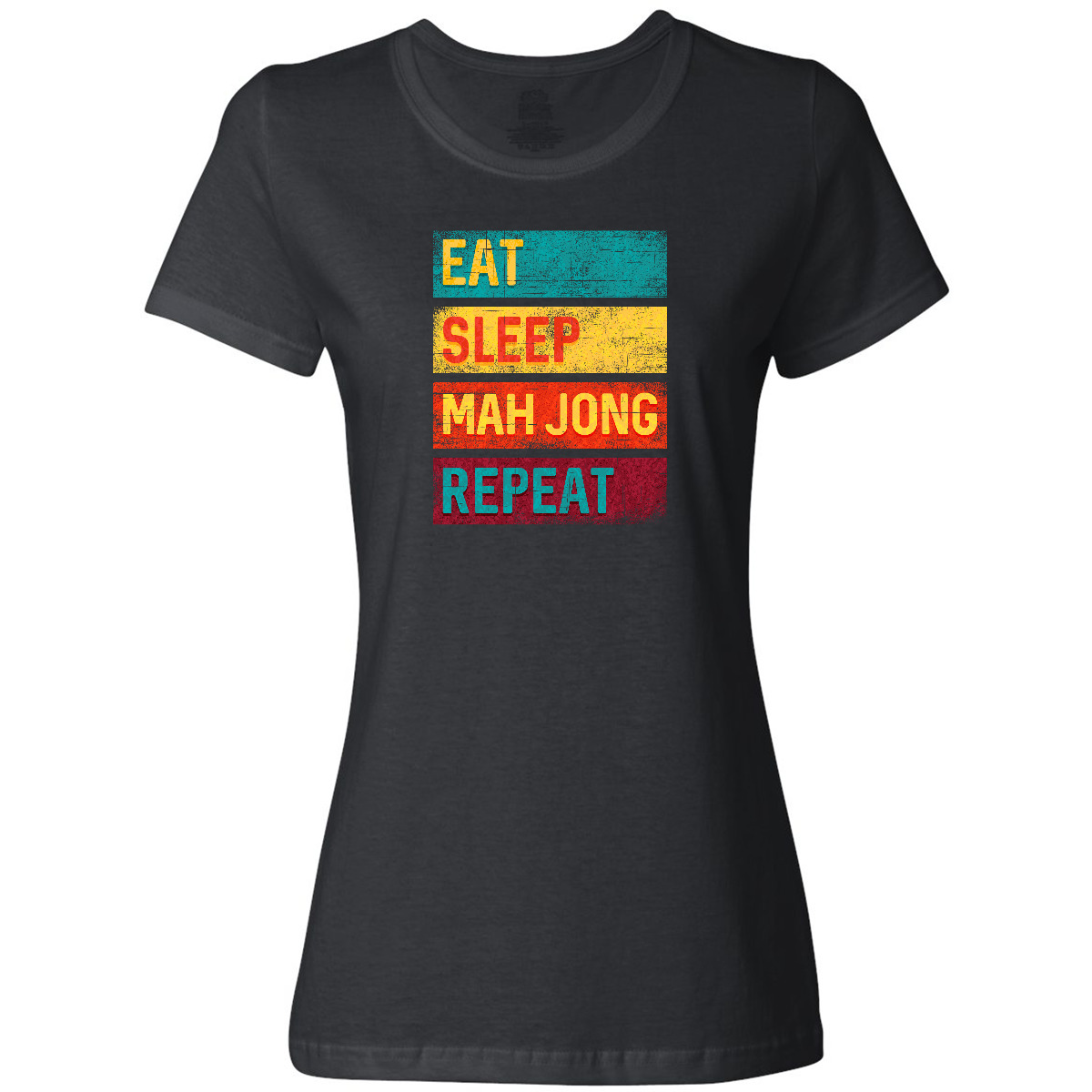 Inktastic Eat Sleep Mah Jong Repeat Women's T-Shirt Player Games Apparel Tees