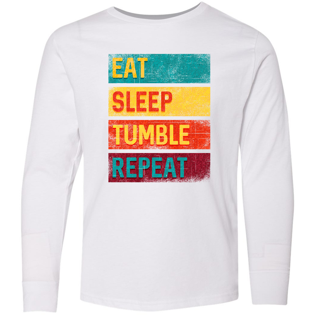 Inktastic Tumbling Gift Eat Sleep Tumble Repeat Youth Long Sleeve T-Shirt Camp - Picture 3 of 3