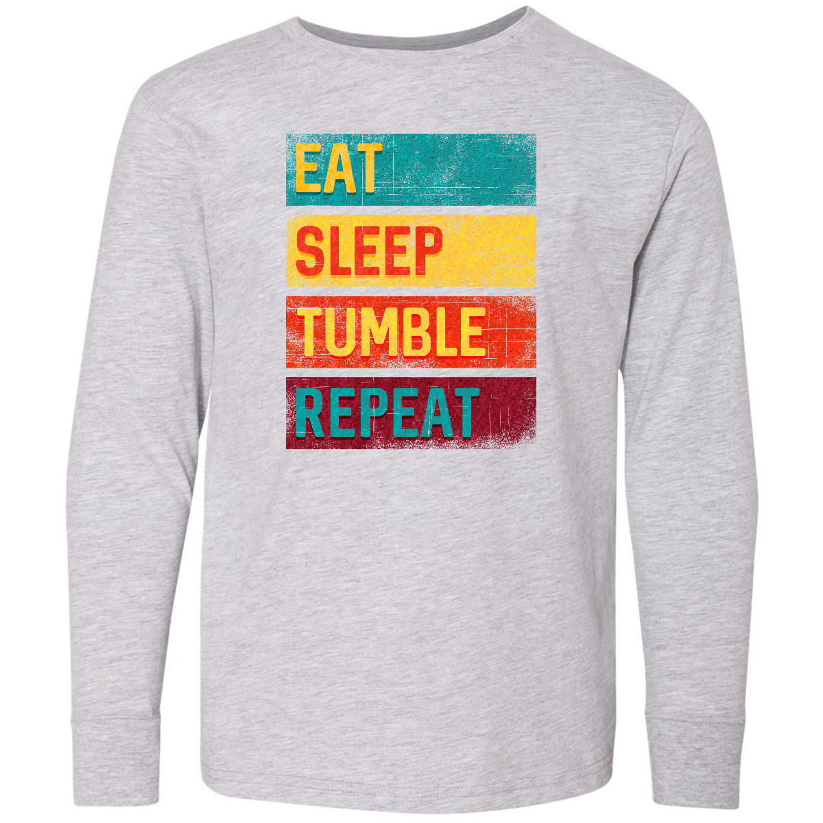 Inktastic Tumbling Gift Eat Sleep Tumble Repeat Youth Long Sleeve T-Shirt Camp - Picture 2 of 3