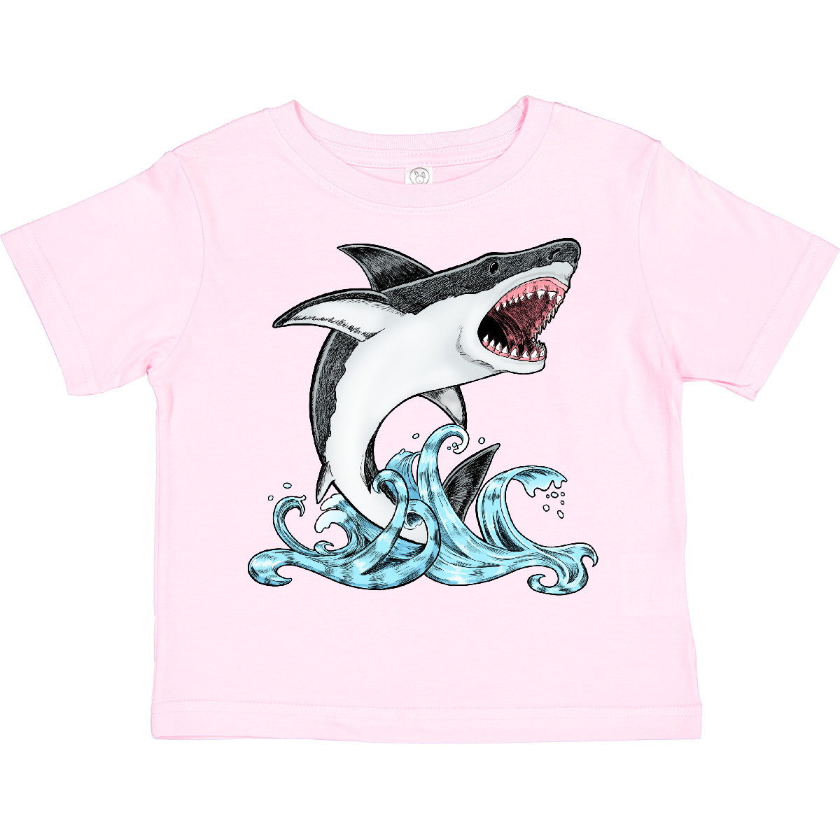 Camiseta Inktastic Gran Tiburón Blanco Saltando Niño Pequeño Tiburones Peces Océano Nadar Agua - Imagen 9 de 12