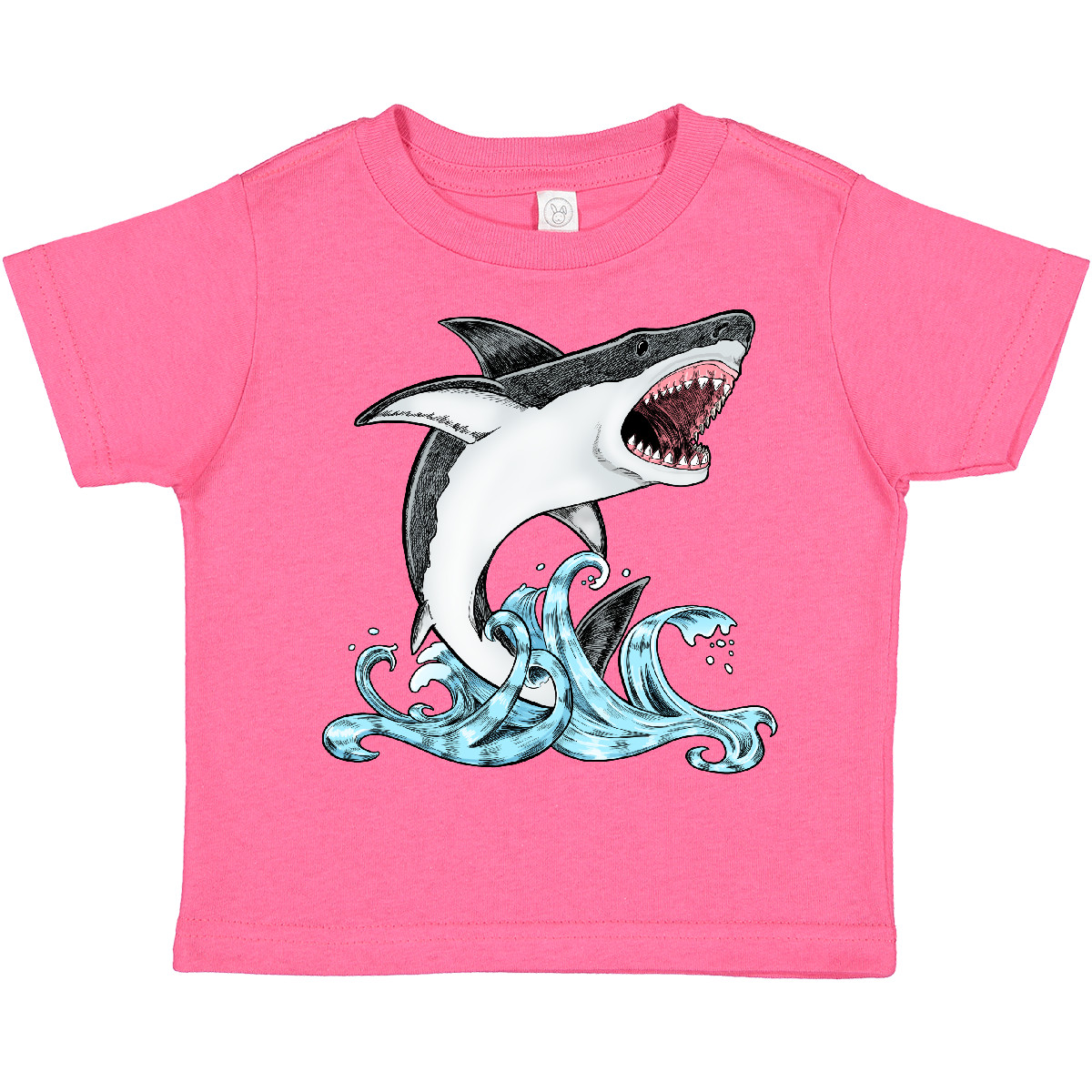 Camiseta Inktastic Gran Tiburón Blanco Saltando Niño Pequeño Tiburones Peces Océano Nadar Agua - Imagen 6 de 12