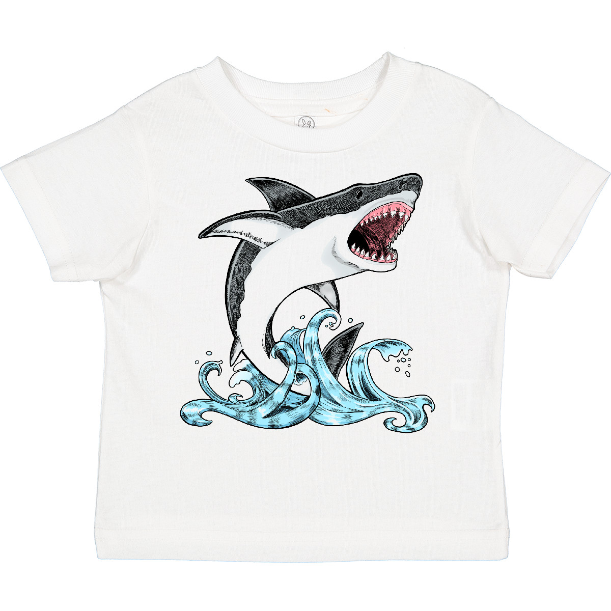 Camiseta Inktastic Gran Tiburón Blanco Saltando Niño Pequeño Tiburones Peces Océano Nadar Agua - Imagen 12 de 12
