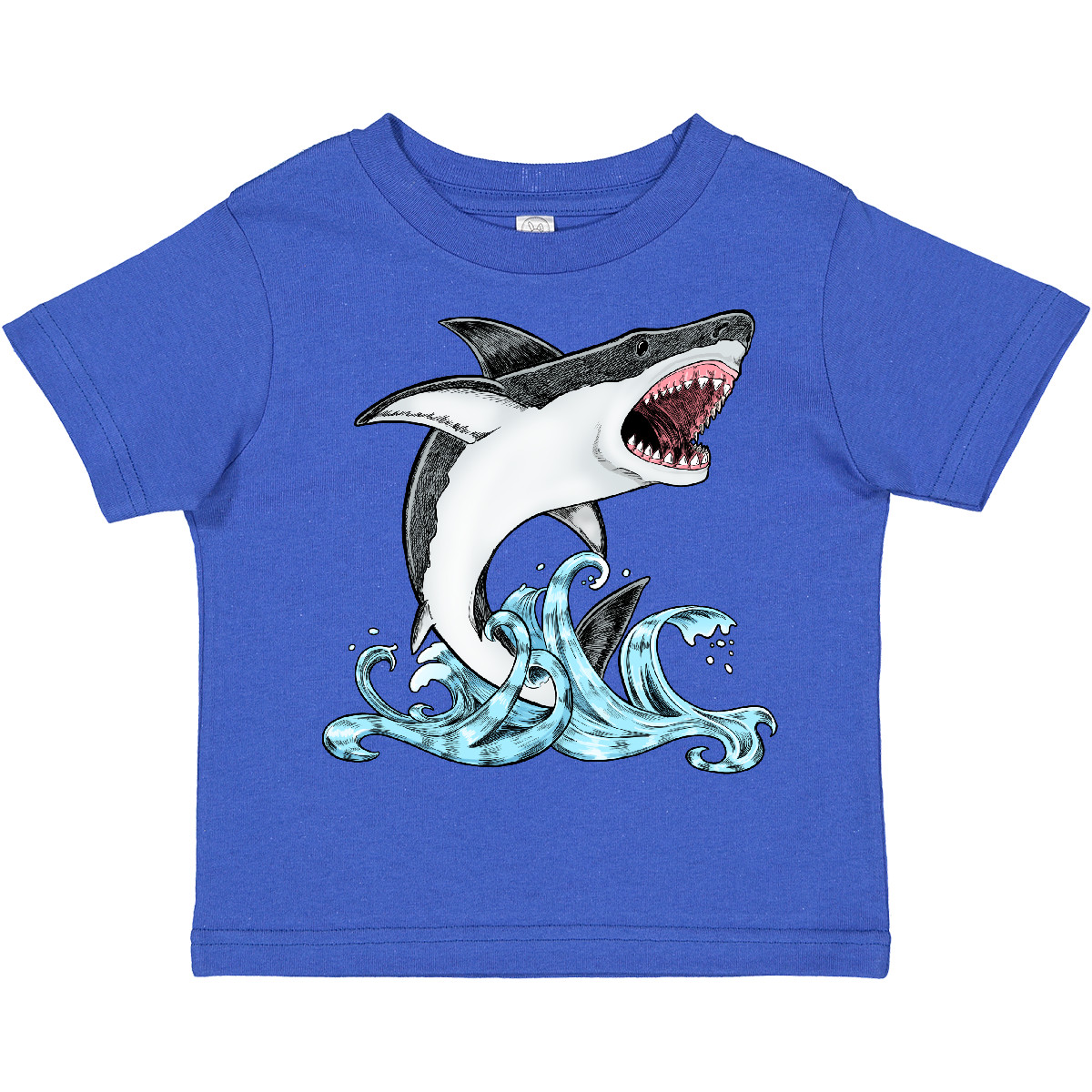 Camiseta Inktastic Gran Tiburón Blanco Saltando Niño Pequeño Tiburones Peces Océano Nadar Agua - Imagen 10 de 12