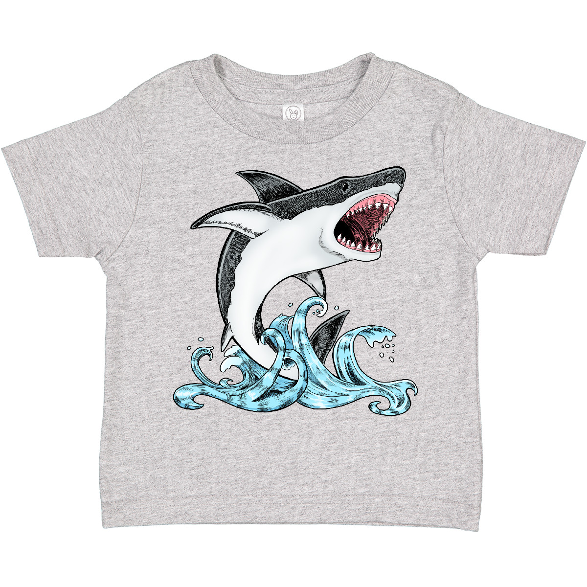 Camiseta Inktastic Gran Tiburón Blanco Saltando Niño Pequeño Tiburones Peces Océano Nadar Agua - Imagen 4 de 12