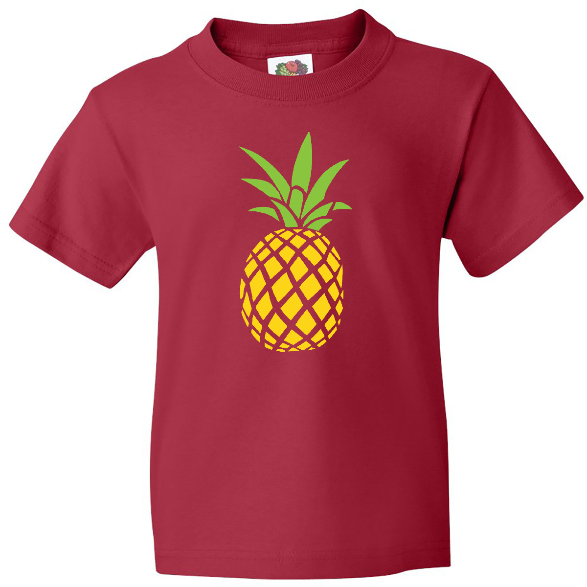 T-Shirt Inktastic Sommer Ananas Jugend Obst schlicht gelb grün Illustration - Bild 8 von 10