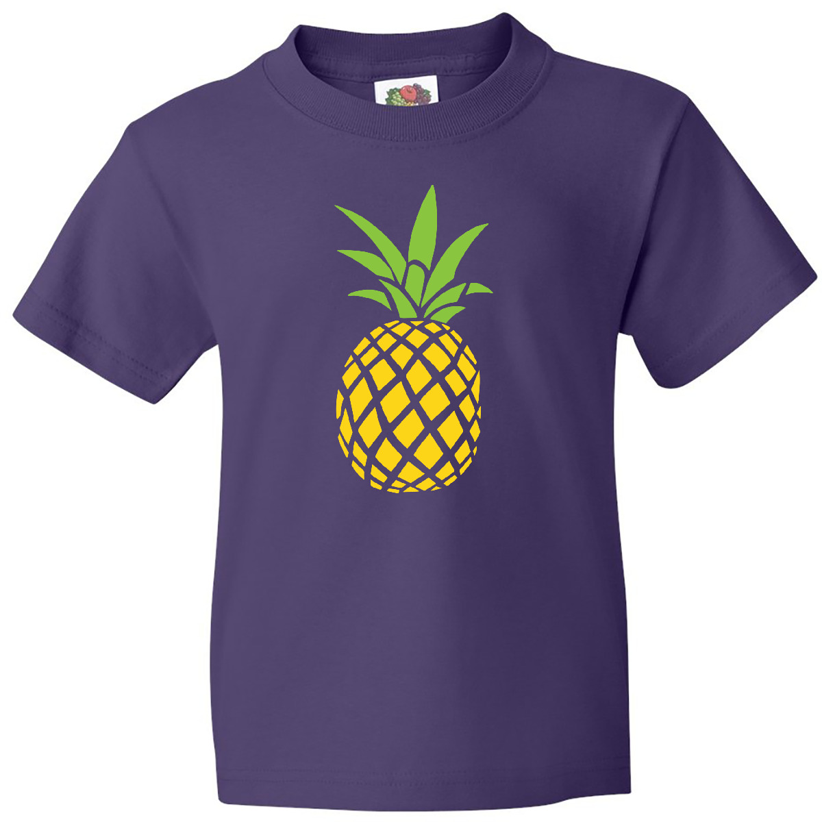 T-Shirt Inktastic Sommer Ananas Jugend Obst schlicht gelb grün Illustration - Bild 7 von 10