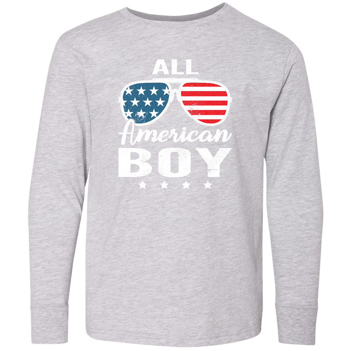 Inktastic All American Boy USA Parade Youth Long Sleeve T-Shirt Boys America Tee - Picture 3 of 5