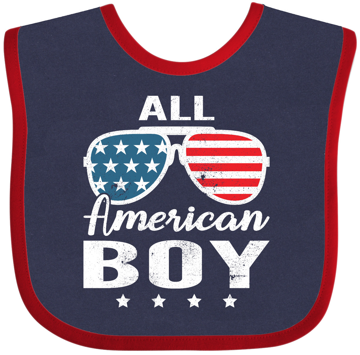 Inktastic All American Boy USA Parade Baby Bib Boys America Apparel Distressed - Picture 8 of 9