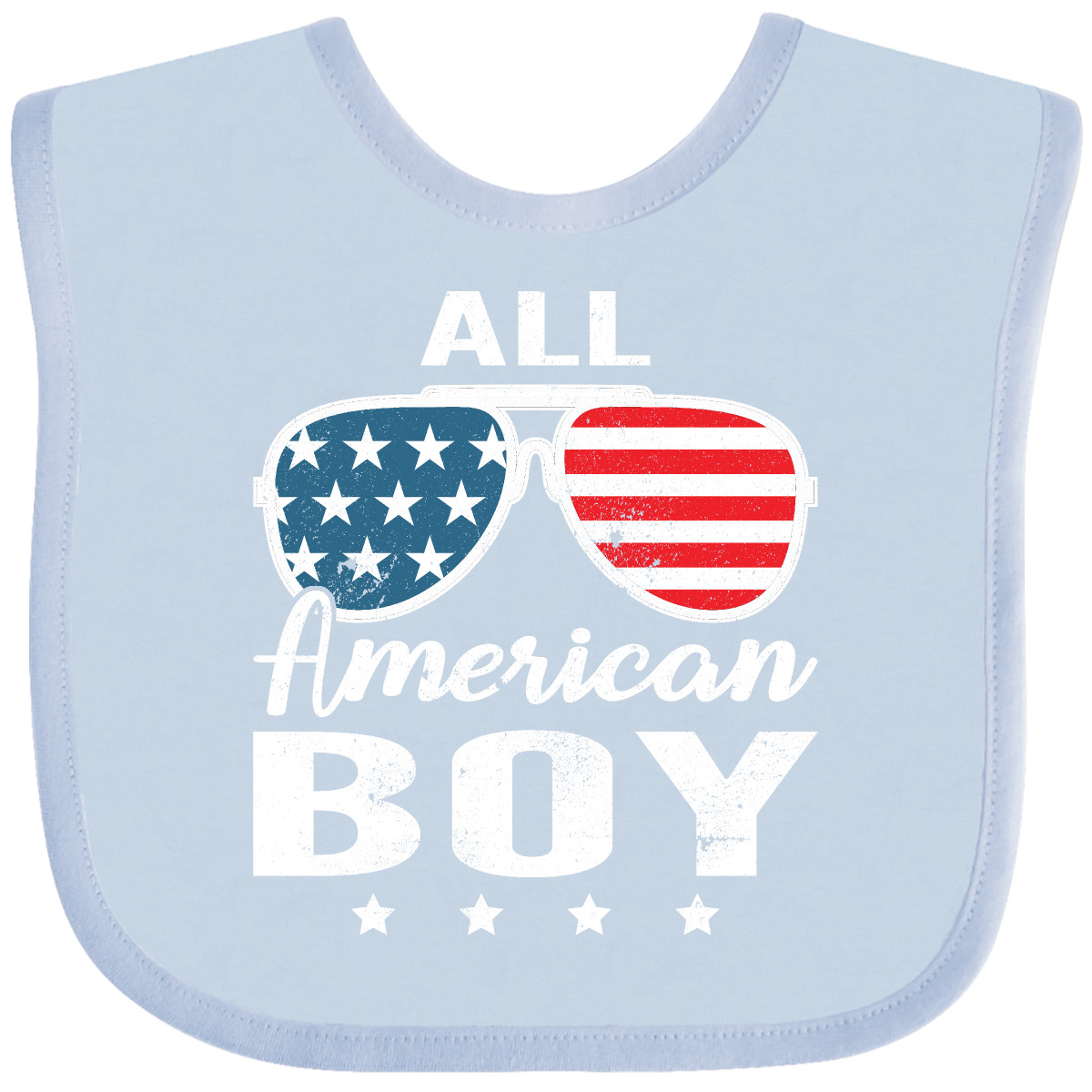 Inktastic All American Boy USA Parade Baby Bib Boys America Apparel Distressed - Picture 7 of 9