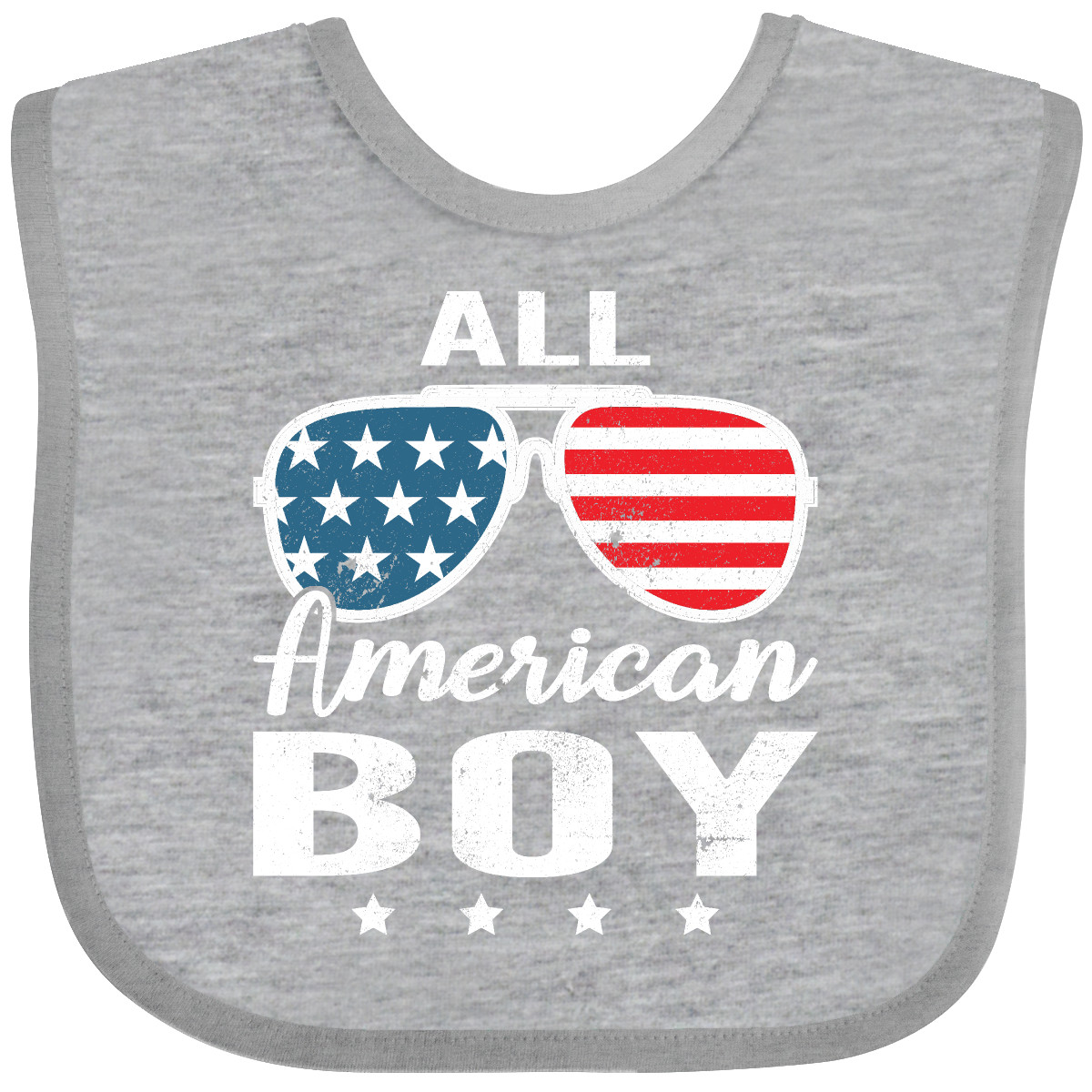 Inktastic All American Boy USA Parade Baby Bib Boys America Apparel Distressed - Picture 6 of 9