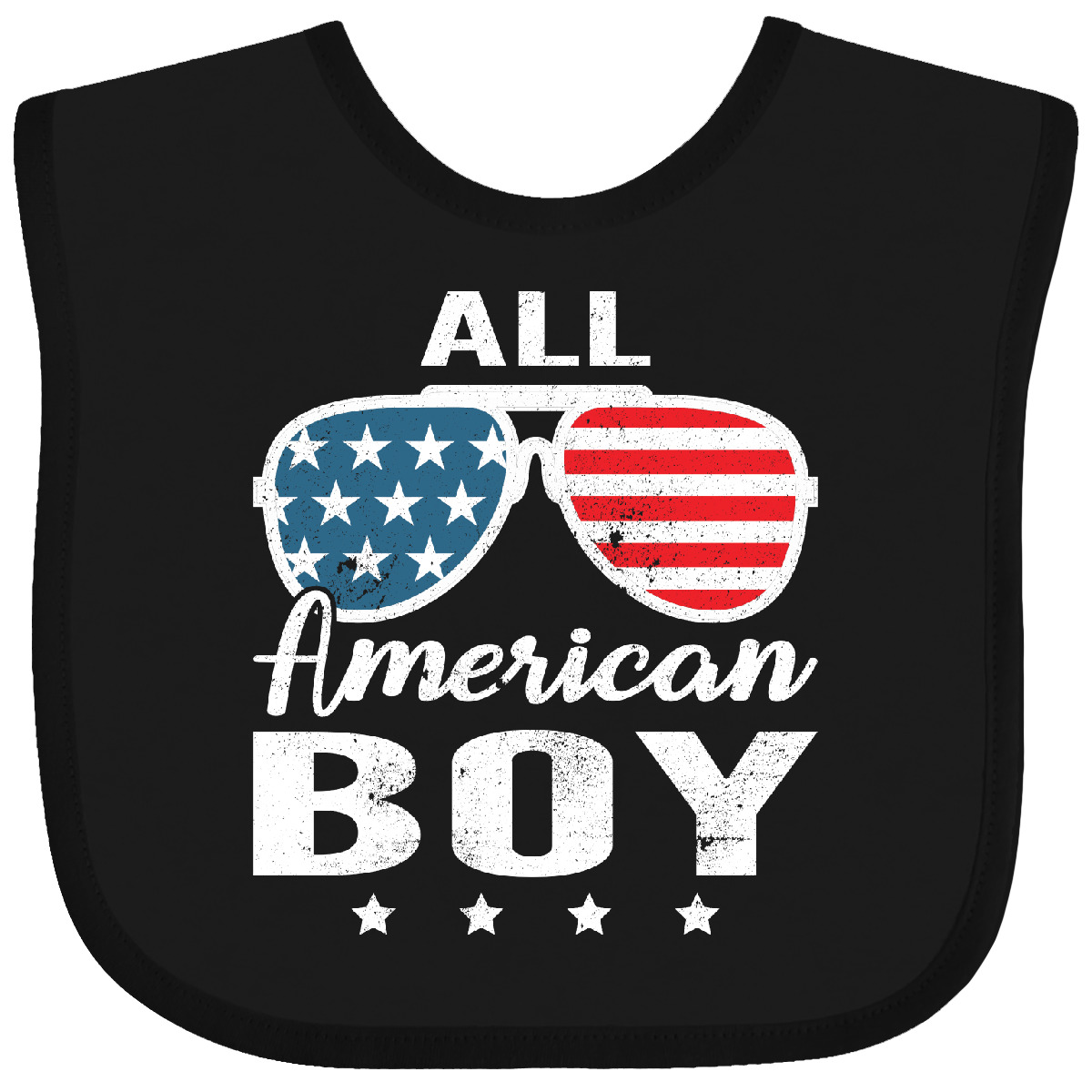 Inktastic All American Boy USA Parade Baby Bib Boys America Apparel Distressed - Picture 2 of 9