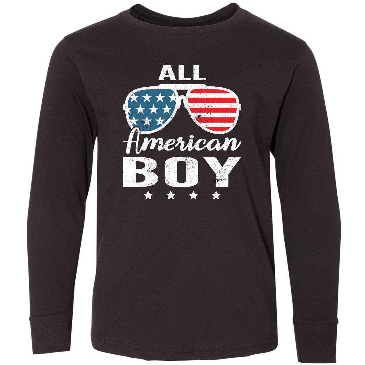 Inktastic All American Boy USA Parade Youth Long Sleeve T-Shirt Boys America Tee - Picture 2 of 5