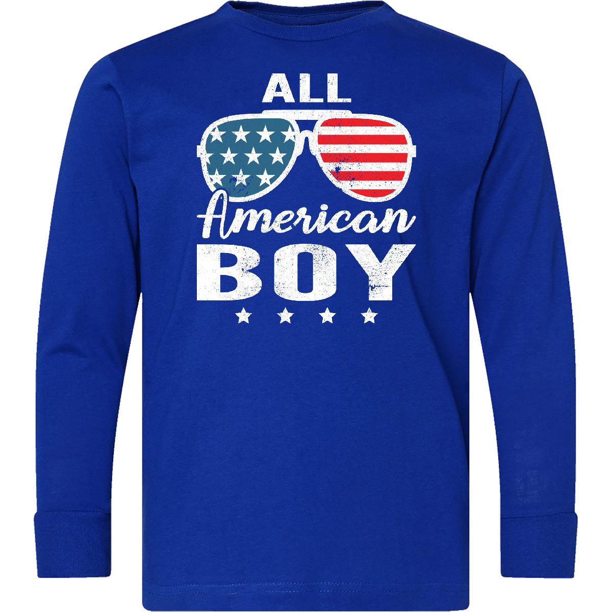 Inktastic All American Boy USA Parade Youth Long Sleeve T-Shirt Boys America Tee - Picture 5 of 5